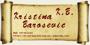 Kristina Barošević vizit kartica